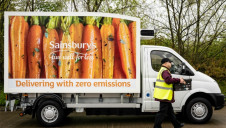 Pictured: One of Sainsbury's' zero-emission electric 'Evie' vans